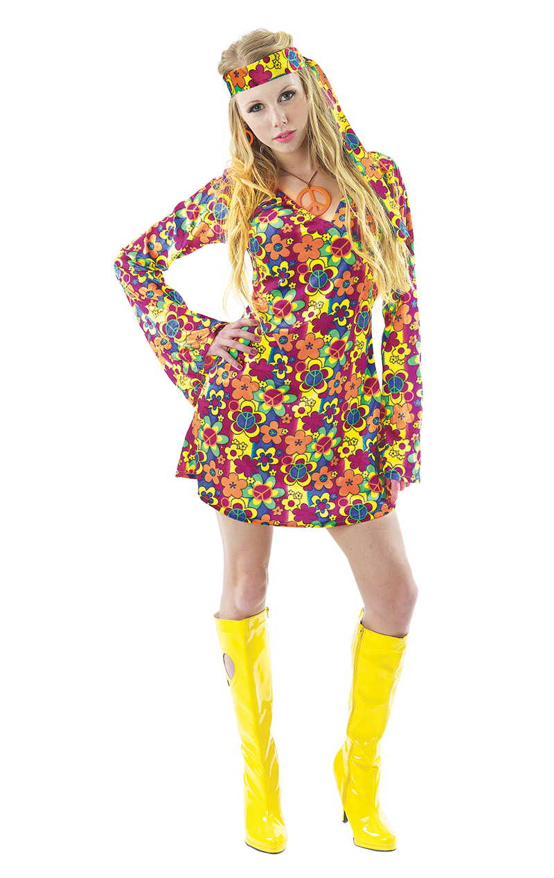 Ladies Flower Hippy Costume