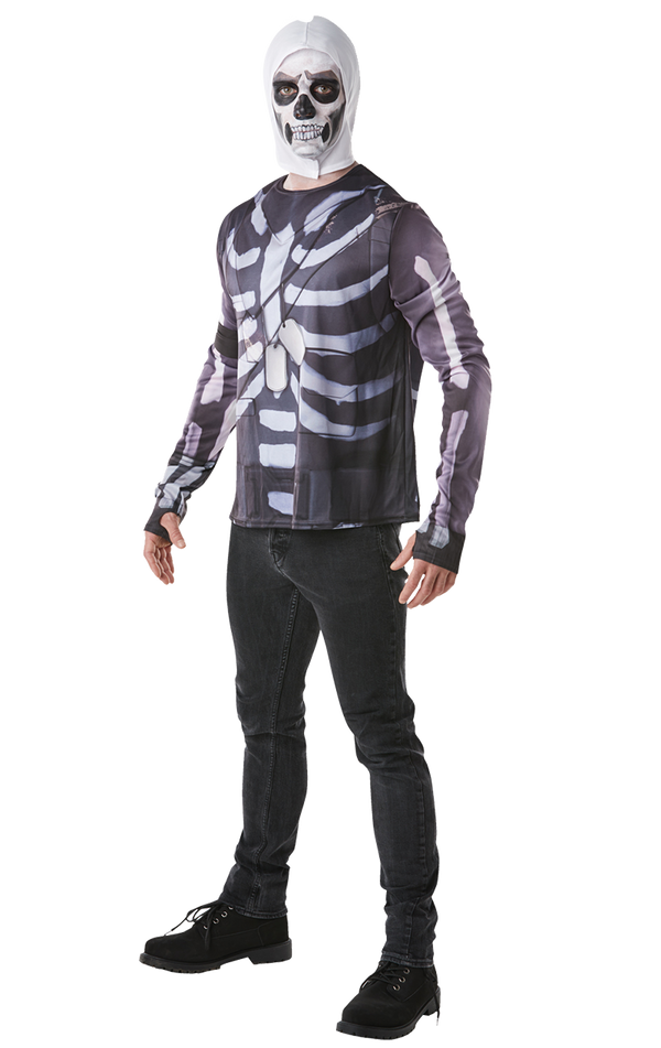 Fortnite Costume, Skeleton Cavalry Costume, Stretchy Skinny Jumpsuit,  Halloween Horror Themed Costume