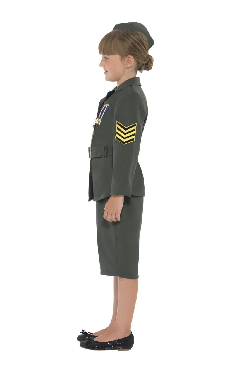 Costume de fille de l'armée WW2 pour enfants