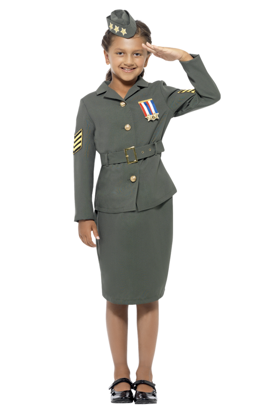 Kids WW2 Army Girl Costume