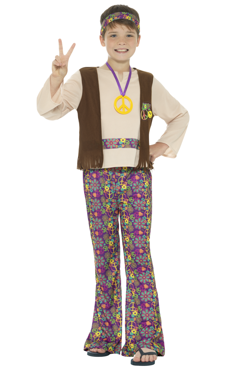 Kids 1960s Hippy Boy Costume