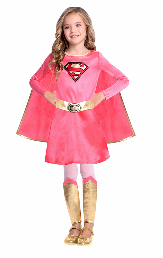 Déguisement Supergirl rose pour enfant