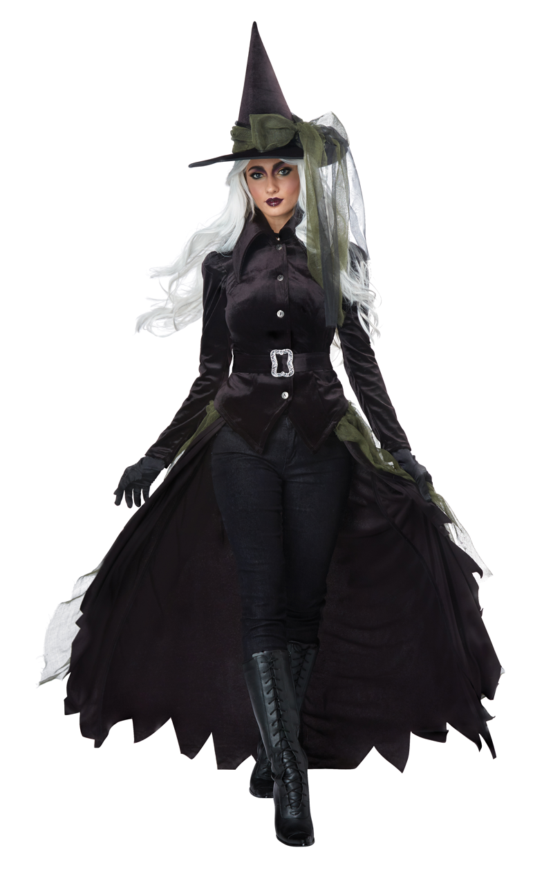 Womens Green And Black Witch Costume