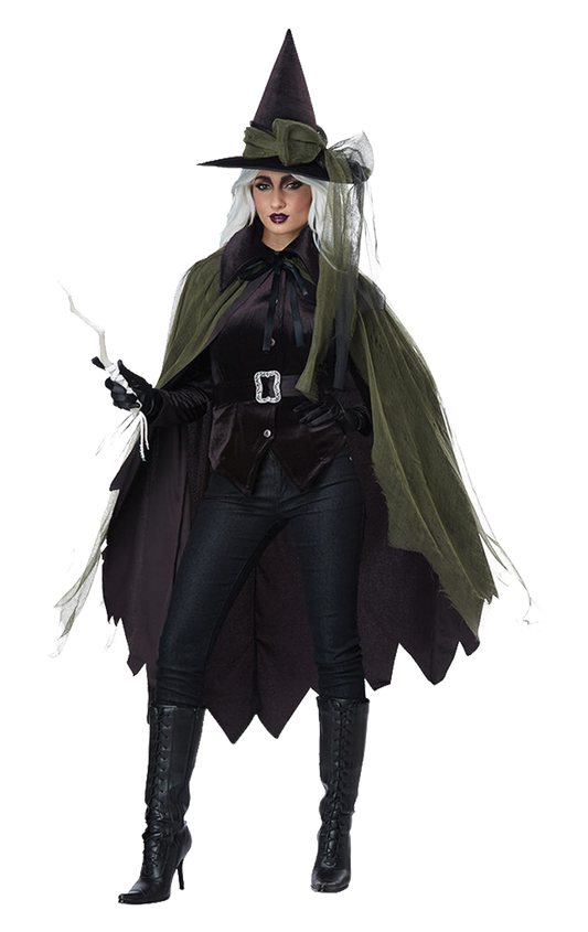 Womens Green And Black Witch Costume