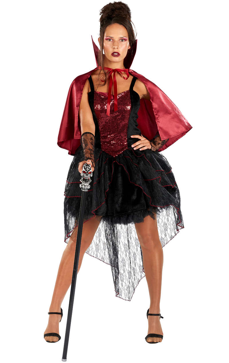 Sexy Ensemble Costume Femme Vampire 4 Pièces Taille 46 - 48 - 50