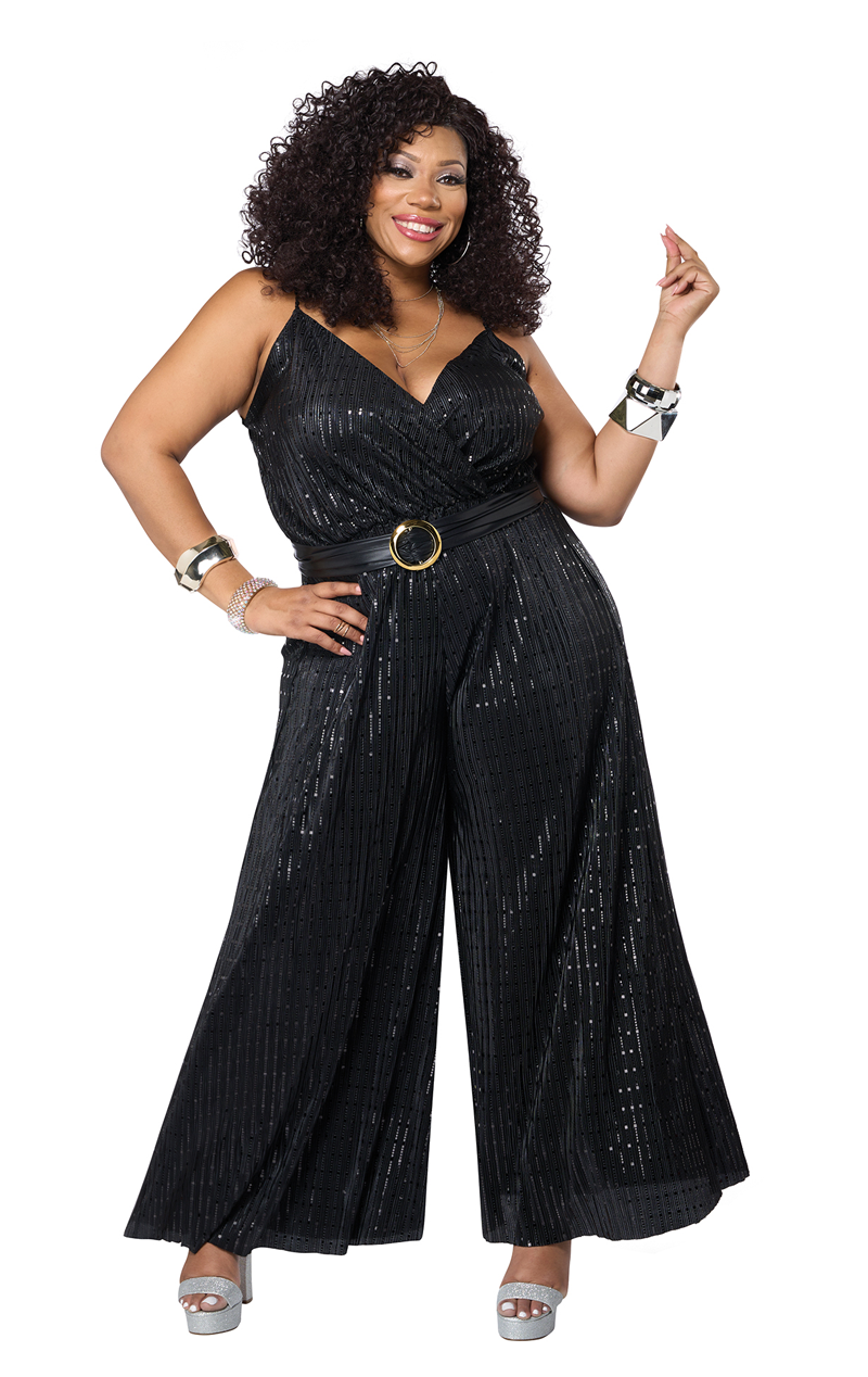 Women Lets Dance Disco Jumpsuit Plus Size Costume