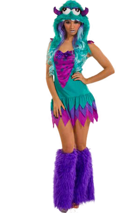 Womens Fuzzy Frankie Monster Costume