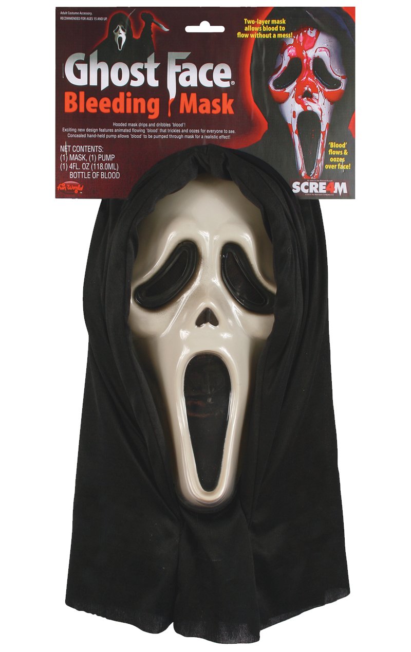 Adult Bleeding Ghostface Mask Accessory - Fancydress.com