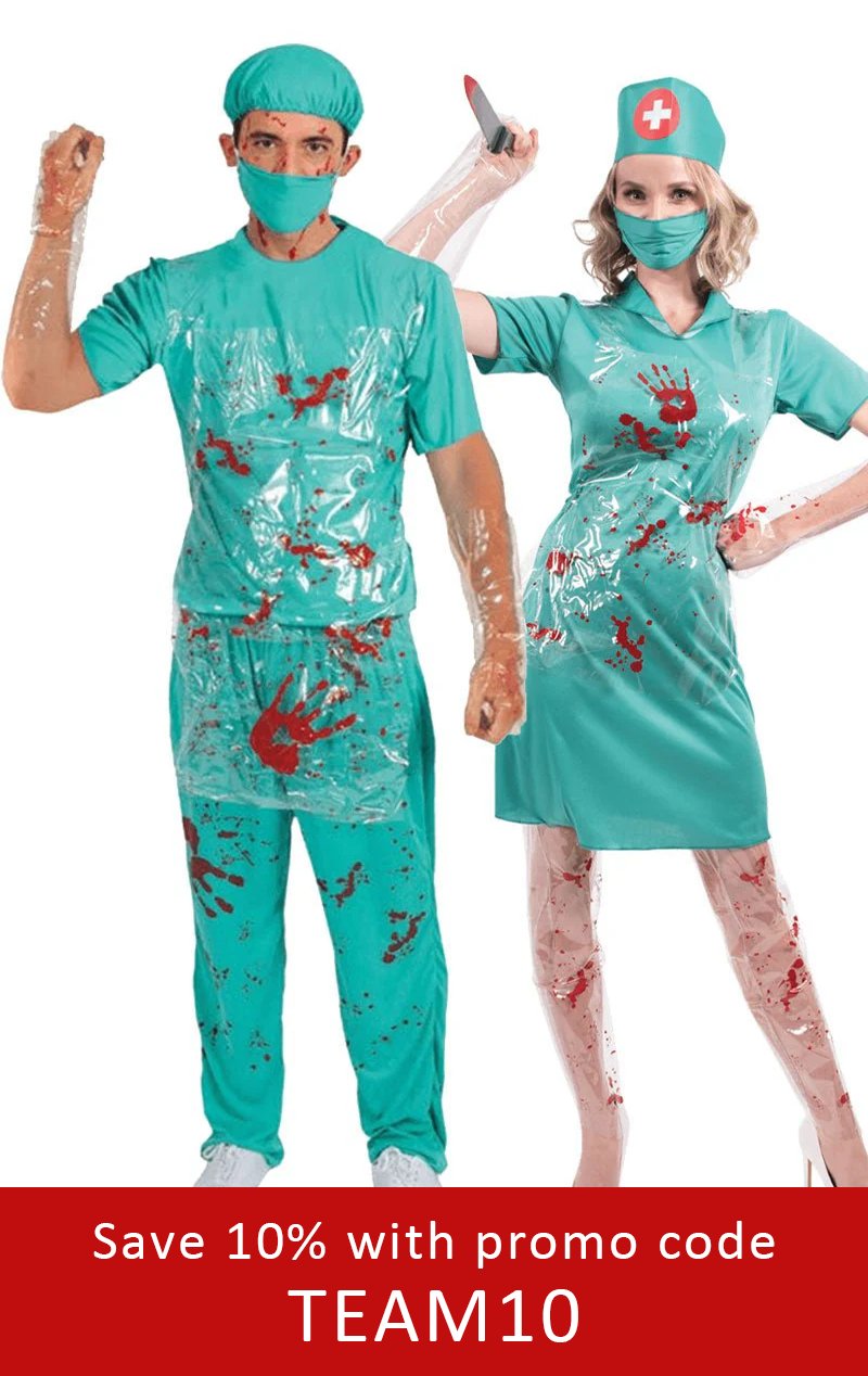 Bloody Nurse & Doctor Couples Costume - Fancydress.com