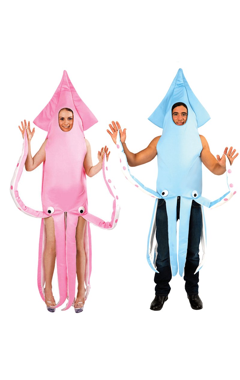 Blue & Pink Squid Couples Costume - Fancydress.com