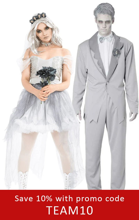 Deadly Bride & Groom Couples Costume - Fancydress.com