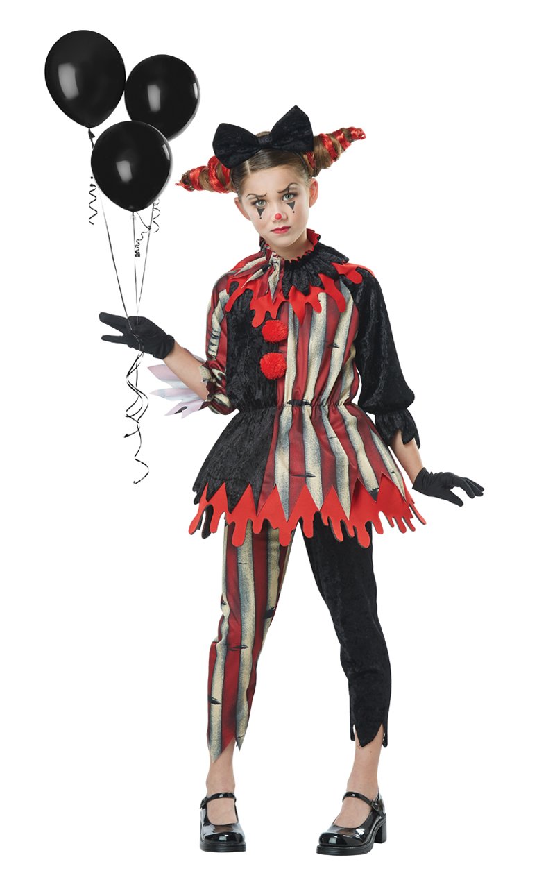 Girls Dark Circus Clown Costume - Fancydress.com