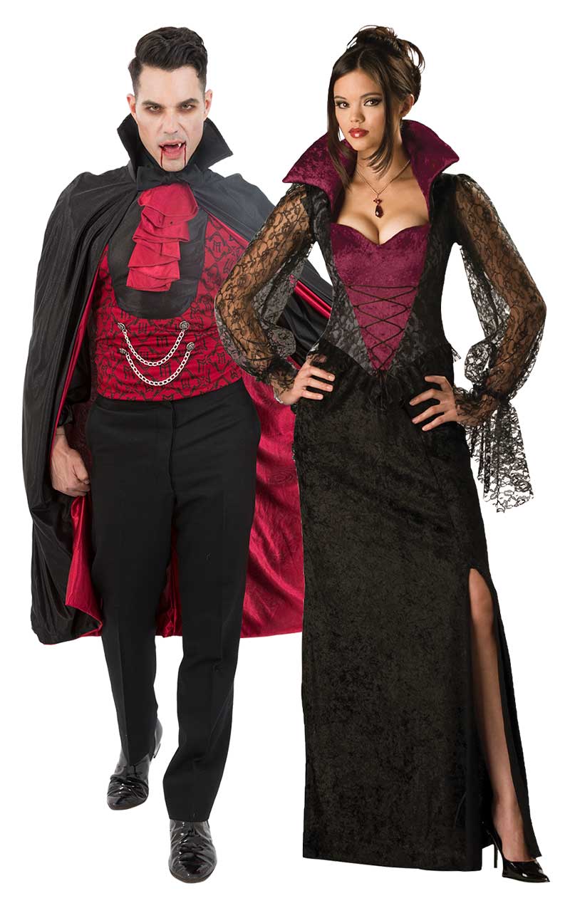 Gothic Vampiress & Count Bloodthirst Couples Costume - Fancydress.com