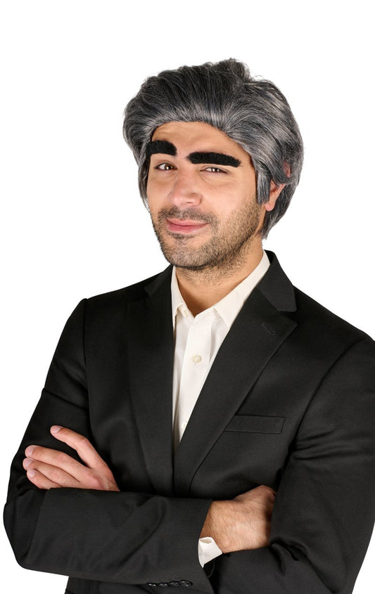 Mens Johnny Wig & Eyebrows Set - Fancydress.com