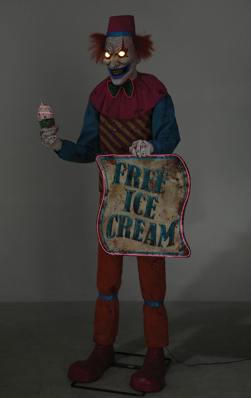 Neon Ice Cream Clown Animated Halloween Decoration - Fancydress.com