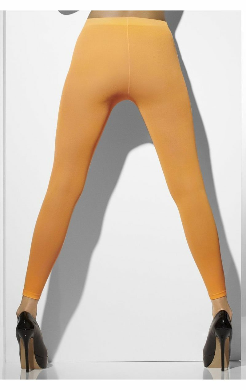 Orange Footless Tights - Fancydress.com