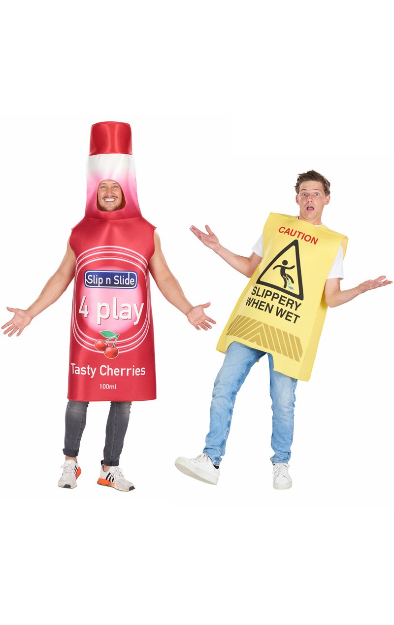 Pleasure & Wet Floor Sign Couples Costume - Fancydress.com