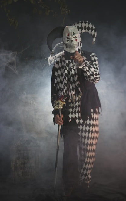 Mens Evil Scary Jester Costume