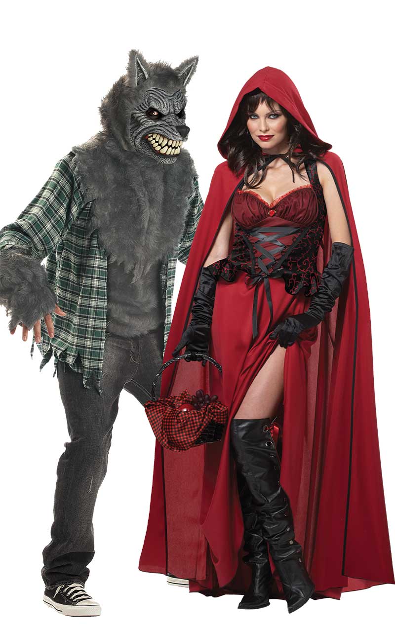 Sexy Riding Hood And Wolf Couples Costume 8343