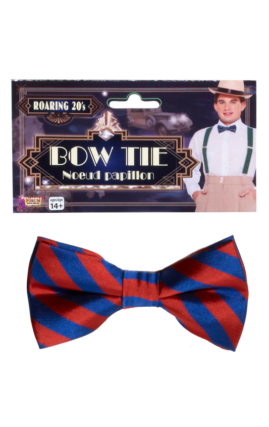 Red and Blue Striped Bow Tie Accessory