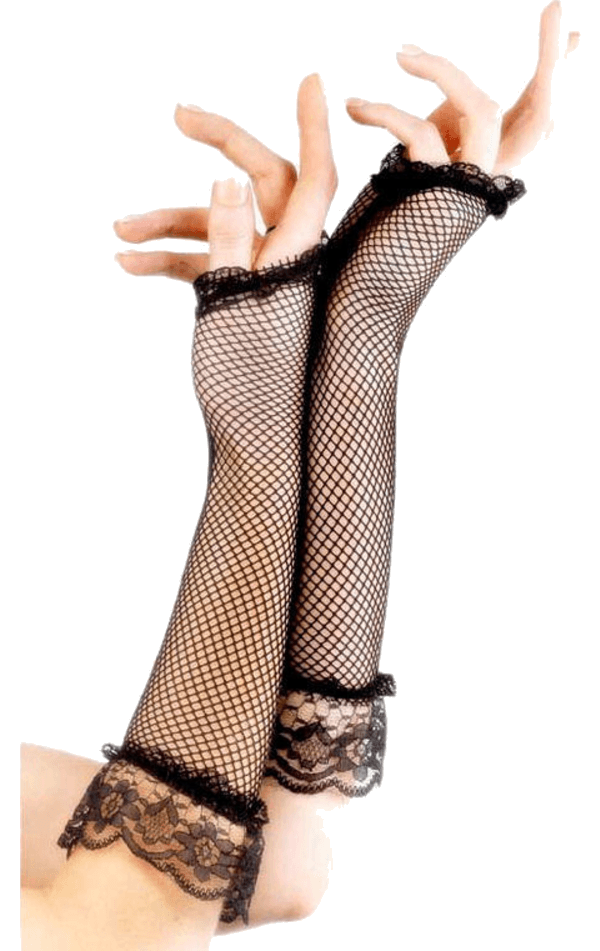 Black Lace Fingerless Gloves