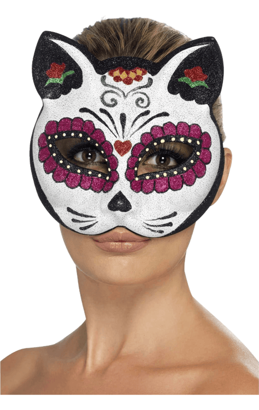 Sugar Skull Cat Facepiece Accessory