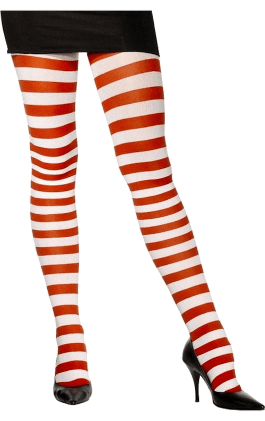 Red and White Striped Tights