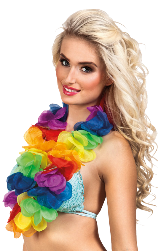 Multicoloured Rainbow Hawaiian Lei