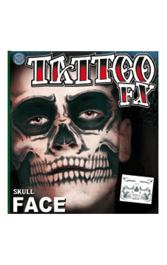 Crâne Visage Tatouage Temporaire