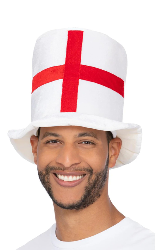 Chapeau haut de forme unisexe Deluxe avec drapeau de l'Angleterre