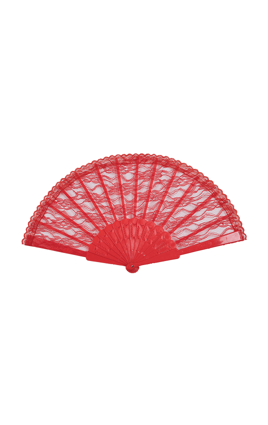 Red Lace Fan Accessory