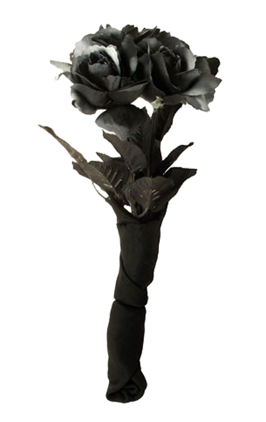 Black Corpse Bride Rose Bouquet