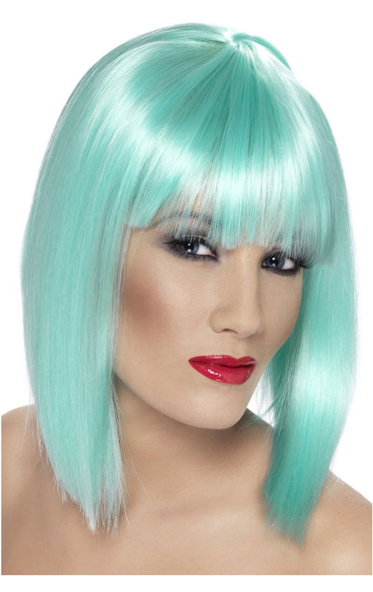 Neon Aqua Glam Wig