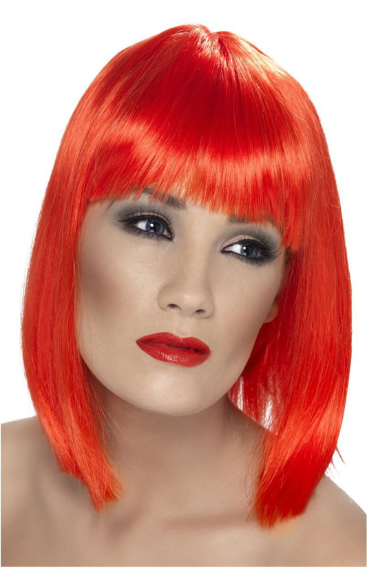 Bright Red Bob Wig