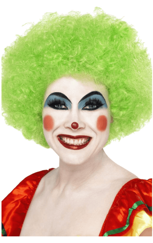 Perruque afro de clown verte unisexe