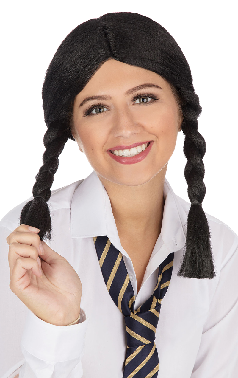 Goth School Girl Plait Wig