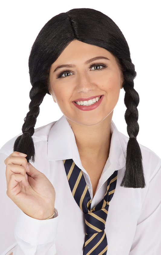 Goth School Girl Plait Perücke