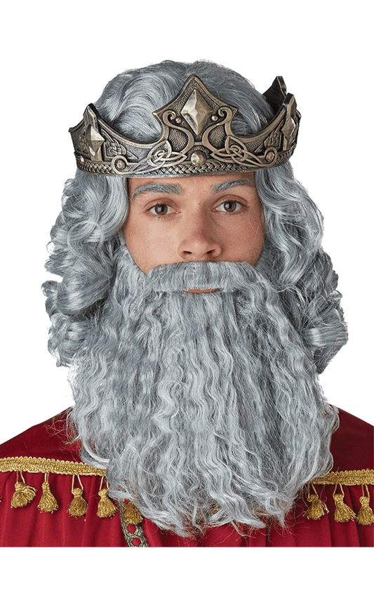 Adult Grey Biblical King Wig And Beard Set