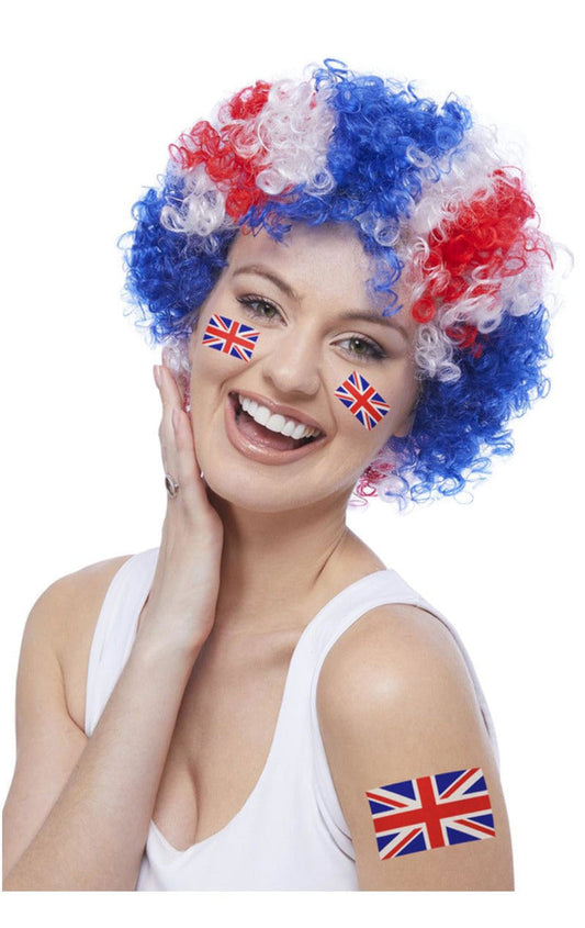 Unisex Union Jack Afro Wig