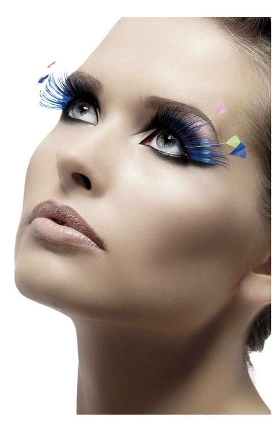 Blue Feather Plume Eyelashes