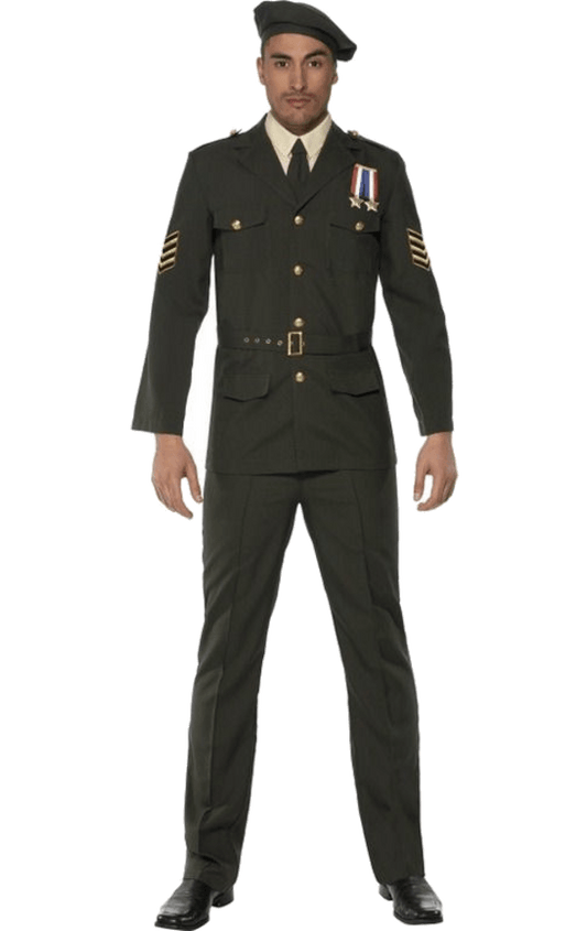 Mens Wartime Military Officer Costume