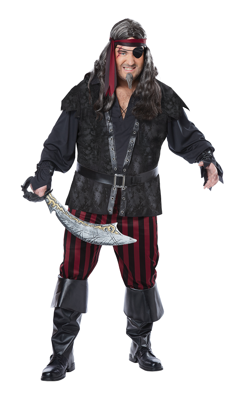 Déguisement de pirate Rogue impitoyable pour homme grande taille