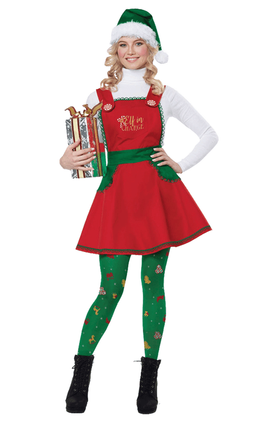 Womens Christmas Elf in Charge Costume