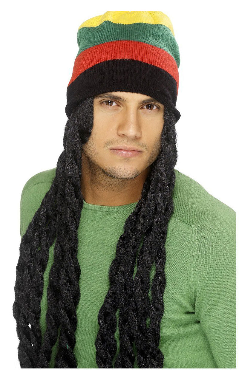 Rasta Hat with Dreadlocks Accessory