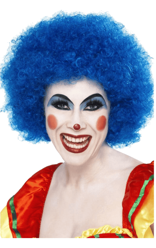 Blue Clown Afro Perücke