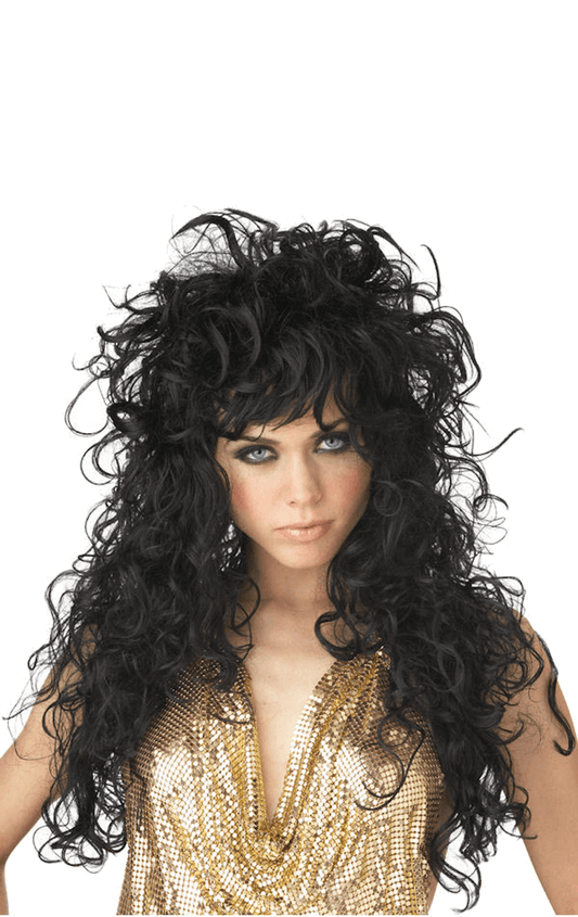 70s Wild Black Wig