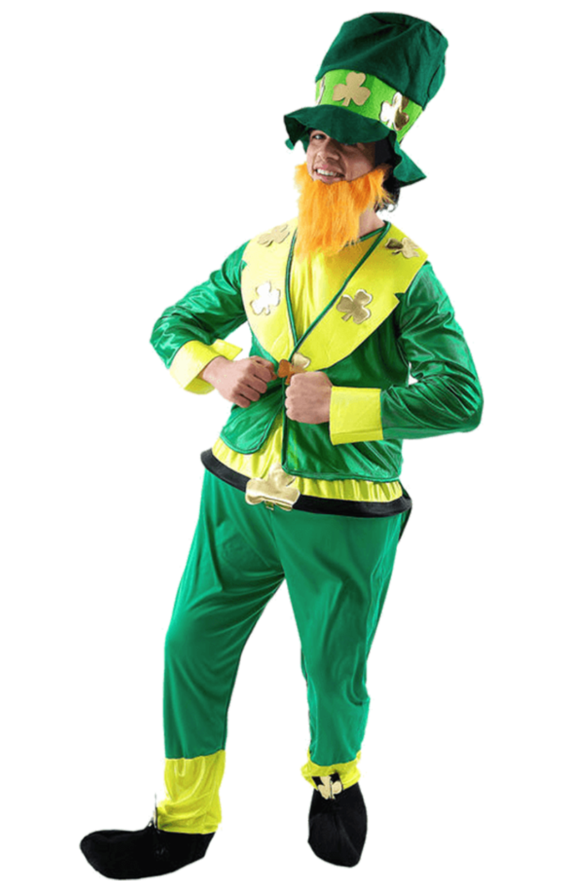 Déguisement Leprechaun Saint Patrick Homme (Combinaison, Veste, Chapeau,  Barbe R…