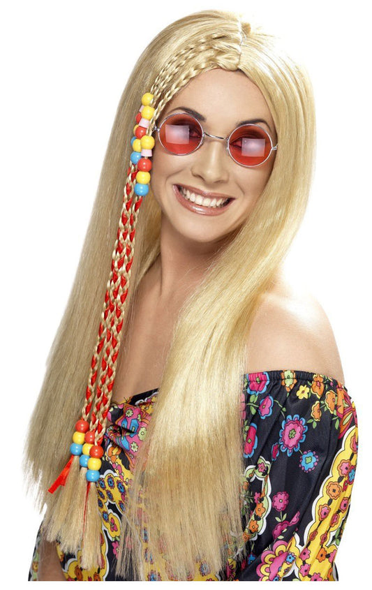 Hippie Long Blonde Perücke