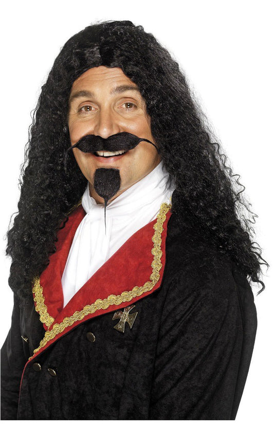 King Charles Musketeer Black Wig