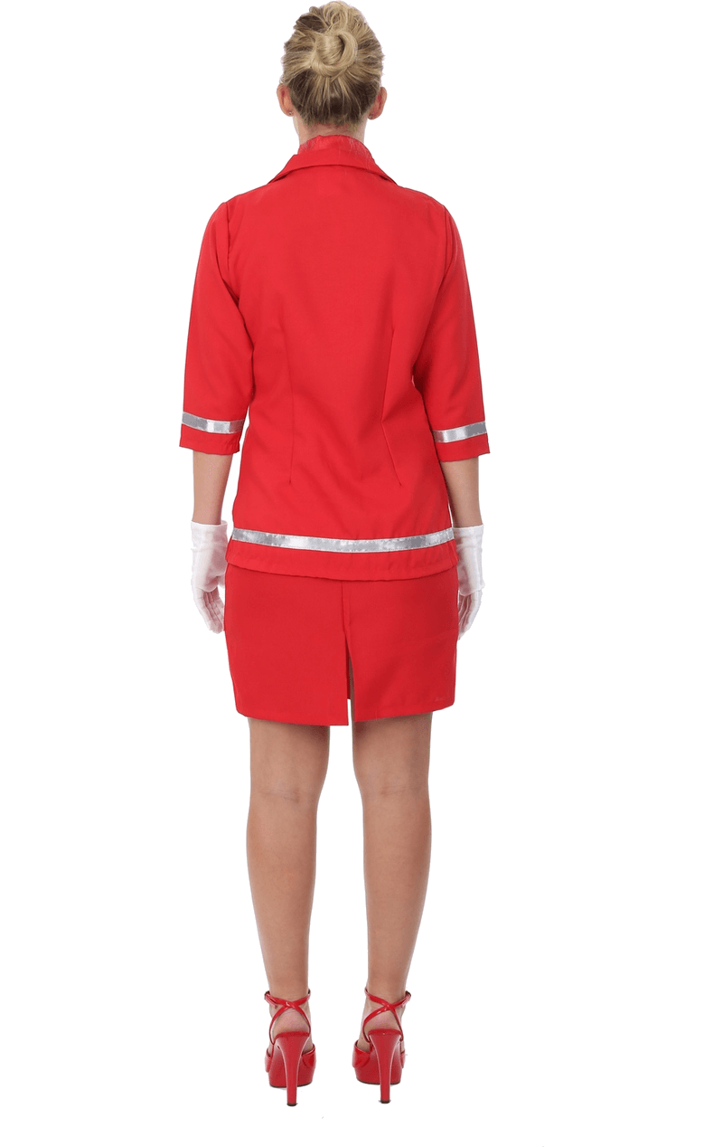 Damen Red Air Hostess Kostüm